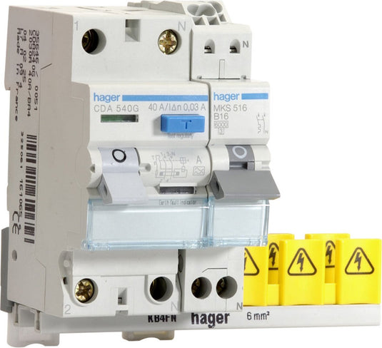 Hager vision-inbouwunit met stroomonderbrekers - vks01combi - e32bb