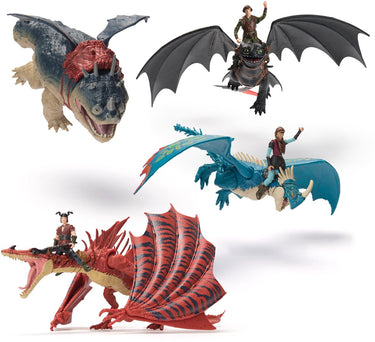 Dreamworks dragons how to train your dragon - hoe tem je een draak - eindstrijd speelset met 4 draken en 3 vikingen - speelgoed