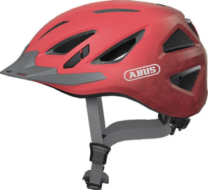 Abus fietshelm urban-i 3.0 living coral l - 56-61 cm - pink - geschikt voor gebruik op elektrische fietsen - stadsfietsen - 300 g l