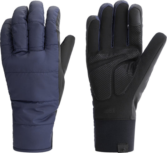 Bbb cycling puffershield fietshandschoenen winter - 0 - 5 ℃ - wind waterproof - wielrenhandschoenen heren en dames - donker blauw - maat l - bwg-41