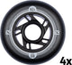 Nijdam inline skate wielen set - 80x24 mm - 4st - black zwart