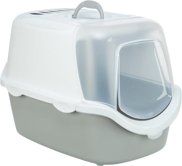 Trixie - kattenbak vico - open top - met kap - lichtgrijs wit - 56x40x40 cm