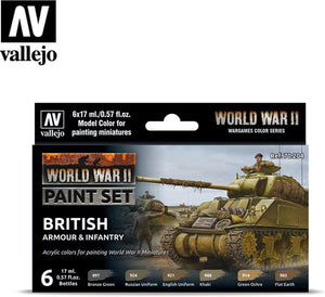 Vallejo val70204 - model color - wwii british armour infantry set 6 x 17 ml