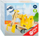 Small foot - houten graafmachine geel