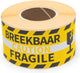 Raadhuis gevaaretiketten - fragile - geel zwart - 250 stuks - sticker waarschuwing - rd-313000