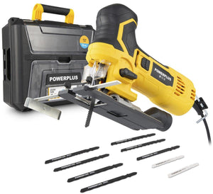 Powerplus elektrische decoupeerzaag powxbox030 - 750w zaagmachine - 3000min-1 - gereedschap met 10 acc.