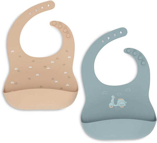 Jollein baby slab siliconen - on the go - 2-pack