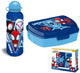 Spider-man spiderman blue web sandwich box + aluminum bottle set