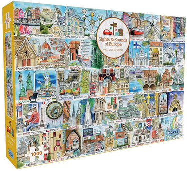 Gibsons - sights sounds of europe (door val goldfinch) - 1000 stukjes 68×49cm (b×h) - legpuzzel voor volwassenen