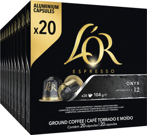 L'or espresso onyx koffiecups voordeelpak - 10 x 20 capsules