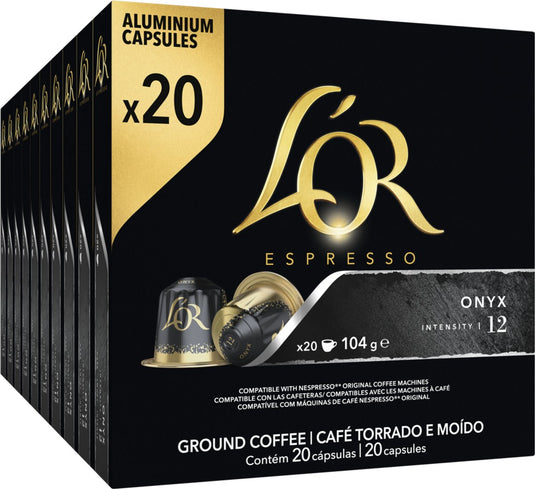 L'or espresso onyx koffiecups voordeelpak - 10 x 20 capsules