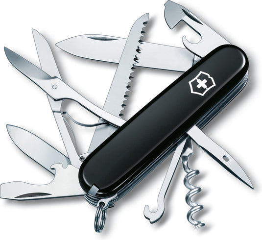 Victorinox huntsman zwitsers zakmes - 15 functies - zwart - rvs