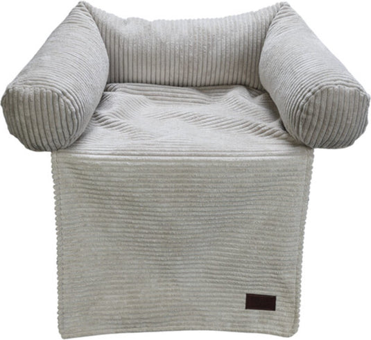 Designed by lotte bankkussen ribbed - hondenkussen - licht grijs - 50x50x30 cm