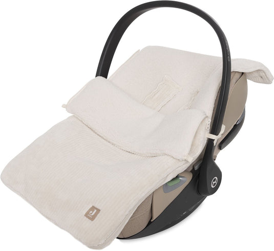 Jollein voetenzak voor autostoel kinderwagen - cloudy rib - katoen - 42x82cm - oatmeal