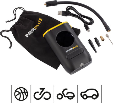 Powerplus luchtpomp powx1710 - compressor van 8v - luchtdebiet van 16l min - 4 mondstukken