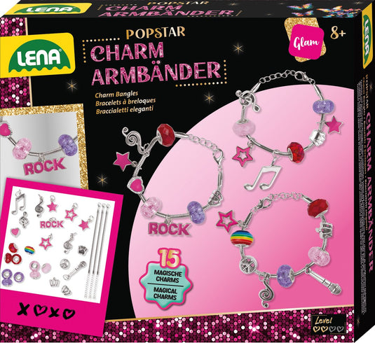 Lena bedelarmbanden popstar sieraden set voor kinderen multicolor.