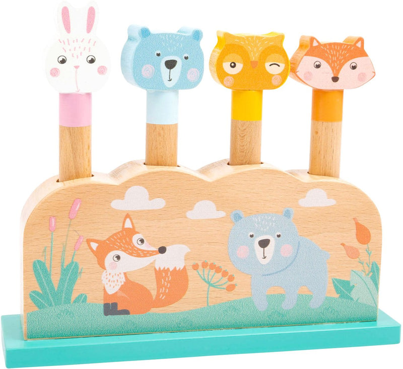Load image into Gallery viewer, Small foot - houten motoriek vorm insteekspel bosdieren, 5dlg.
