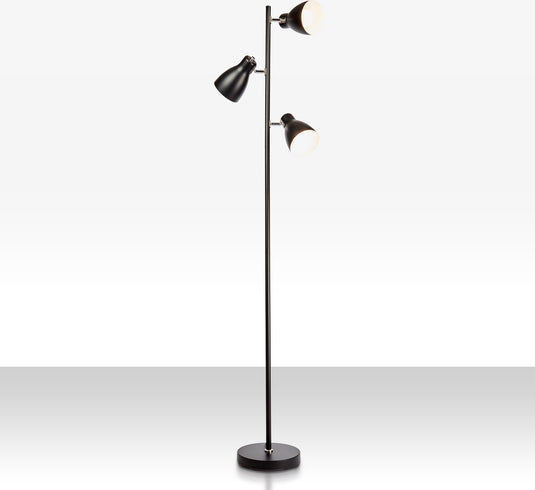 B.k.licht - industriële vloerlamp - zwart gouden staande lamp - draaibar - met e27 fitting - h.: 166cm