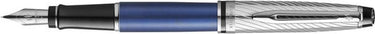 Waterman expert deluxe, vulpen, metaal-blauwe lak met palladium-gecoat detail, medium penpunt met palladium