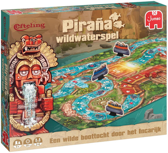 Jumbo efteling ganzenbord piraña wildwaterspel - bordspel