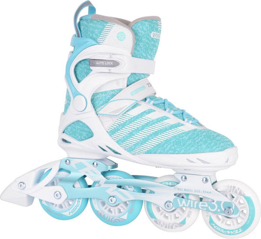 Tempish wire 3.0 84 dames skeelers – 4x84mm wielen – fitness inline skates – wit blauw – maat 39