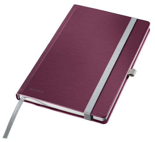 Leitz style - notitieboek a5 - rood - geruit - met harde kaft