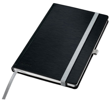 Leitz style notitieboek a5 gelijnd - met harde kaft - 100 grams papier - satijn zwart