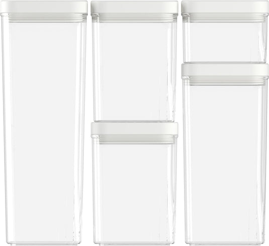 Curver kara voorraadbussen - set 0,5l + 2x1,2l + 1,8l + 2,4l - wit