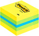 Post-it ® notes, mini kubus, neon geel, groen, blauw, 51 x 51 mm, 400 blaadjes kubus
