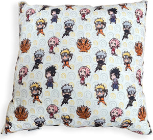 Naruto sasuke sakura pluche kussen wit 38 x 38 cm - anime sierkussen - one piece, hunter x hunter, attack on titan, dragon ball z, my hero academia - speel en knuffel met de leukste kinderkamer kussens