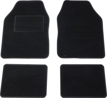 Carpoint mattenset malibu - 4 delig - 2 voormatten - 2 achtermatten - antislip onderkant - verstevigd hakstuk - afgezoomde randen - zwart