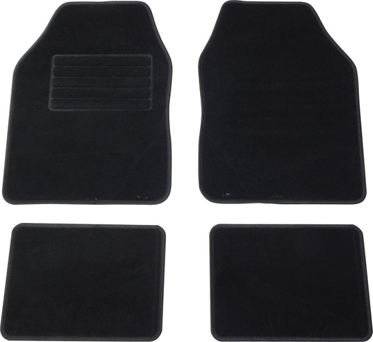 Carpoint mattenset malibu - 4 delig - 2 voormatten - 2 achtermatten - antislip onderkant - verstevigd hakstuk - afgezoomde randen - zwart