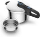 Tefal trendy+ snelkookpan - 8l - roestvrij staal - zwart blauw - geschikt voor alle warmtebronnen