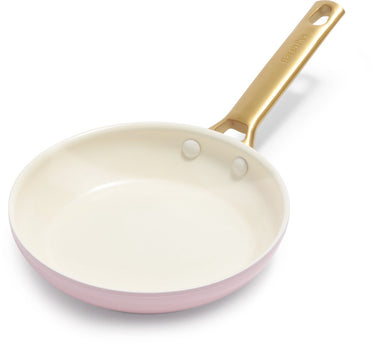 Greenpan padova roze keramische inductie koekenpan 20cm - pfas-vrij - inductie koekenpan - ovenbestendig tot 200°c - vaatwasserbestendig - rvs handgrepen – roze