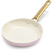 Greenpan padova roze keramische inductie koekenpan 20cm - pfas-vrij - inductie koekenpan - ovenbestendig tot 200°c - vaatwasserbestendig - rvs handgrepen – roze
