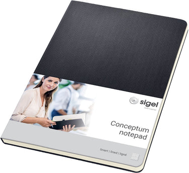 Sigel schrijfblok - conceptum - a4 - softcover - geruit - zwart - si-co802