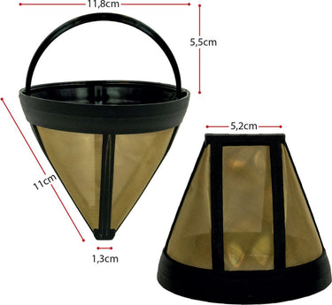 Scanpart herbruikbare koffiefilter nr 4 - koffie filter permanent maat 4 - herbruikbaar - met houder - nummer 4