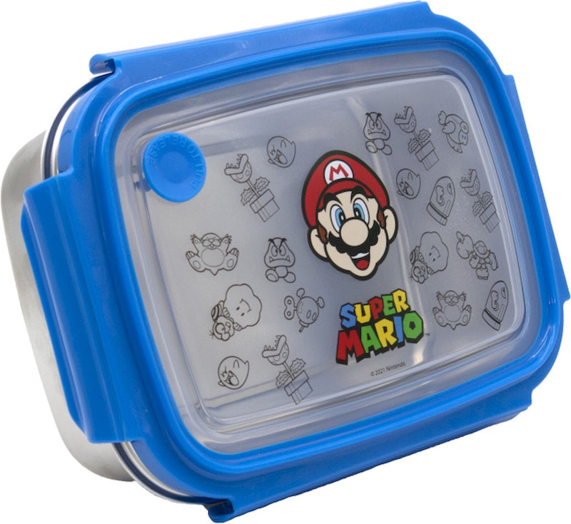 Load image into Gallery viewer, Stor super mario broodtrommel - voor school en onderweg - rood
