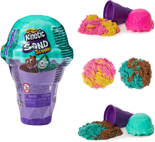 Kinetic sand - ijshoorntjeshouder met speelzand - 113 g origineel - stijlen kunnen variëren