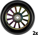 Black dragon stuntstep wielen set - spoked plastic - neo chrome