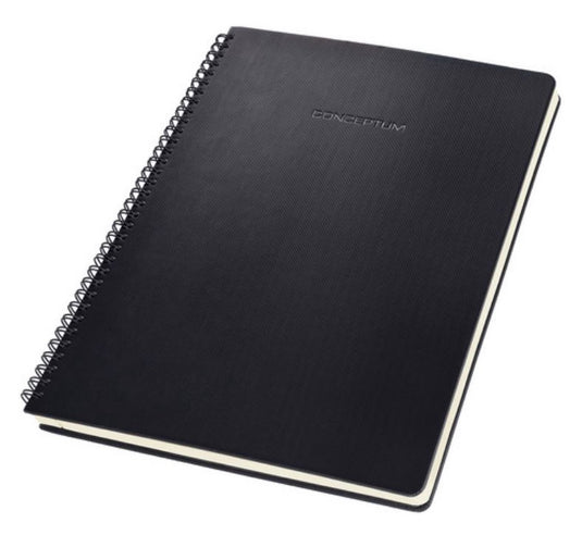 Sigel - spiraal notitieboek - conceptum - a4 - zwart - hardcover - 160 pagina's - lijn - 80 grams papier - si-co821