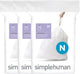 Simplehuman code n afvalzakken - 45 liter - 60 stuks - met trekband - wit