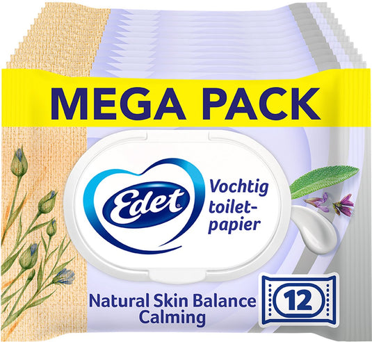 Edet vochtig wc papier natural skin balance - 12 x 42 = 504 vellen
