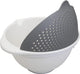 Metaltex vergiet en kom 2-in-1 - 25 cm - inhoud 3,5 liter - wit grijs