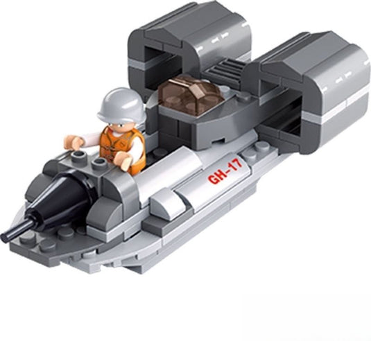 Sluban army jet boot 3-in-1 bouwspeelgoed kinderen vanaf 6 jaar – constructiespeelgoed modelbouw – bouwdoos met 101 bouwstenen en 1 minifiguur – m38-b0537f