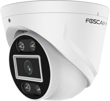 Foscam t8ep 4k uhd turret beveiligingscamera – 8mp poe camera voor buiten – actieve afschrikking met sirene en spotlight – slimme detectie – nachtzicht – ip66 – wit