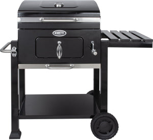 Boretti - carbone 2.0 houtskool barbecue - grilloppervlak 57x42 - met verstelbaar kolenrek - gietijzeren rooster - zwart