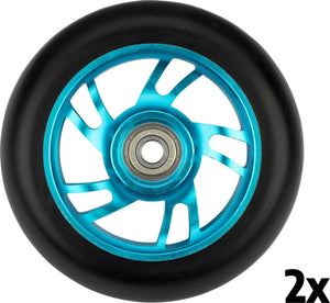 Black dragon stuntstep wielen set - spoked alu - blauw zwart