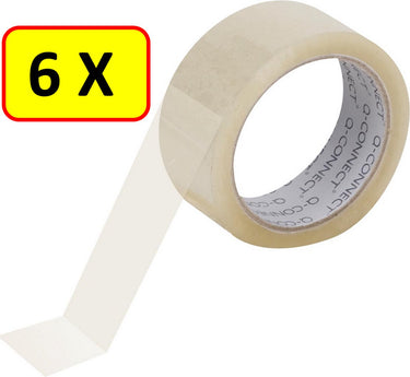 Q-connect standaard verpakkingstape, ft 48 mm x 60 m, transparant, pak van 6