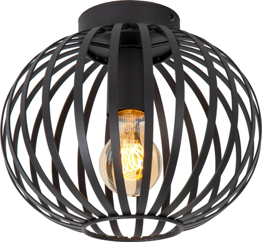 Lucide manuela –sylvan - plafonnière (plafondlamp) - ø 25,5 cm - 1xe27 - zwart